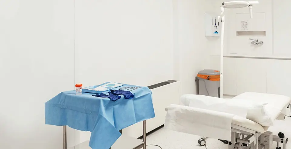 Medical dermatology treatment room at Dr Haus Dermatology