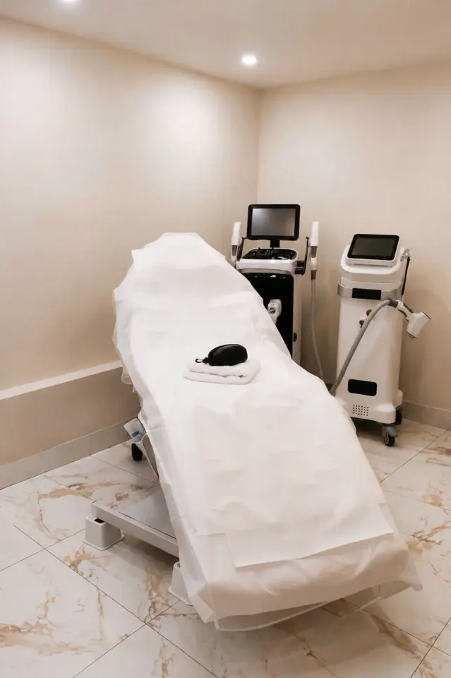 Treatment room at Meraki Aesthetics, Twickenham
